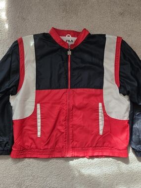 Vintage 80s Fila Track Windbreaker Jacket US 46 Made in Italy